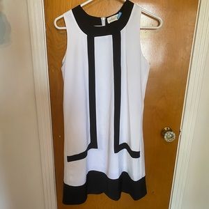 White dress with black accents